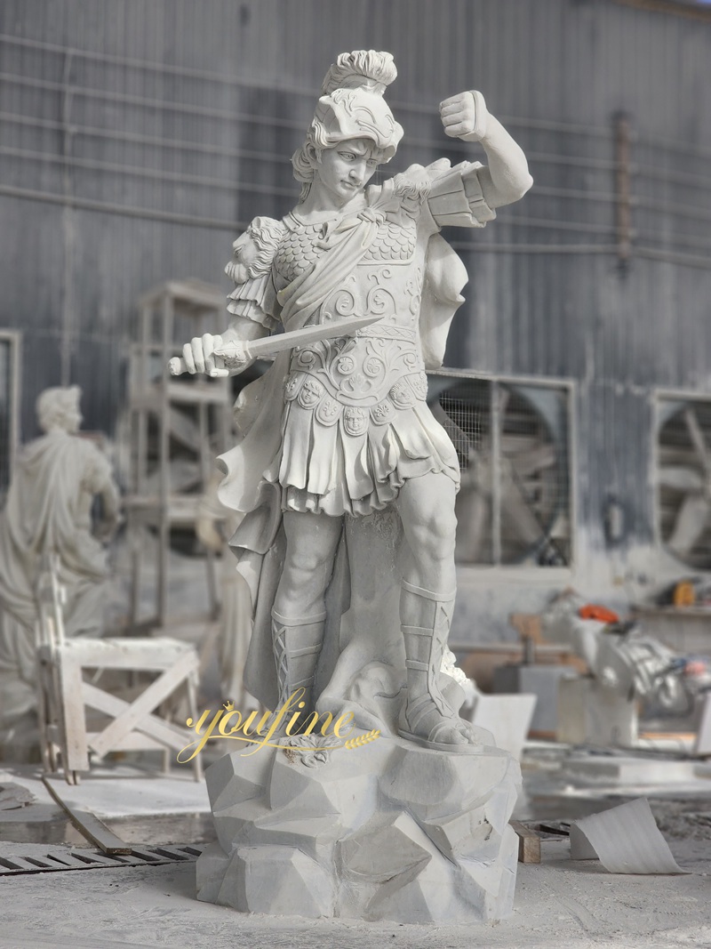 white Marble Greek Hero Statue