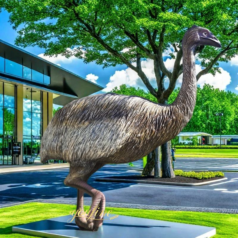 Large bronze ostrich sculpture