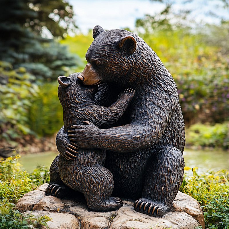 Life-size Mother Bear and Baby Bear sculpture