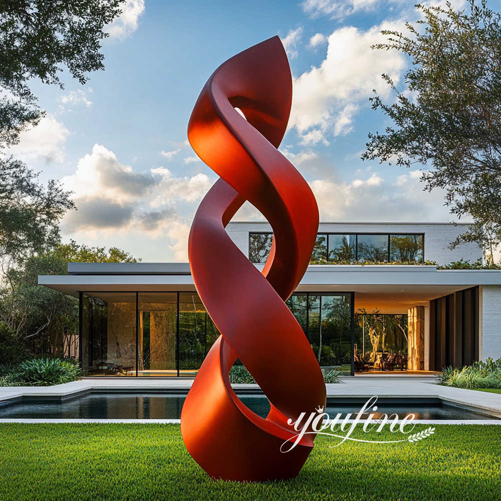 Large Red Steel Sculpture for Outdoor Decor SSA-073